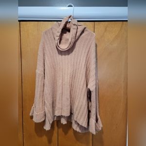 Rose gold oversized cowl neck sweater